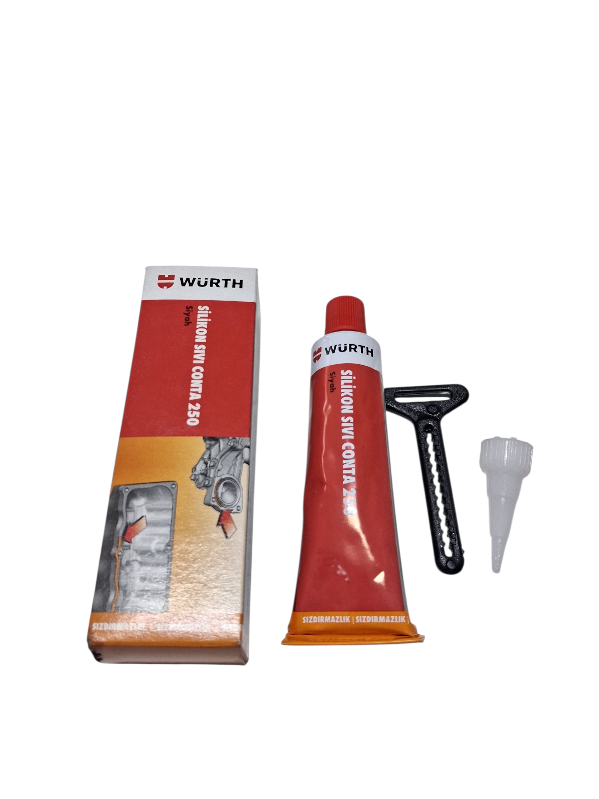 WÜRTH SİLİKON SIVI CONTA SİYAH ISIYA DAYANIKLI 75 GR